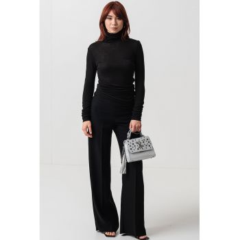 Bluza de lyocell si lana cu guler inalt