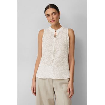 Bluza fara maneci cu aspect semitransparent