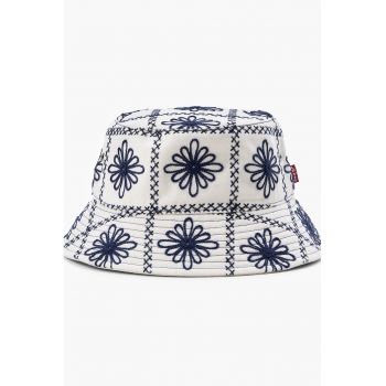 Palarie bucket cu floare brodata