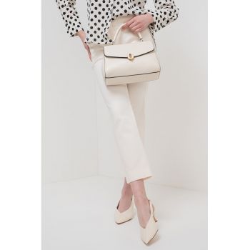 Pantaloni crop cu talie inalta