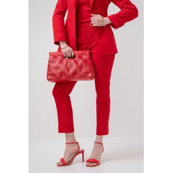 Pantaloni crop cu talie inalta