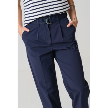 Pantaloni crop cu talie inalta