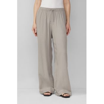 Pantaloni din amestec de in cu snur