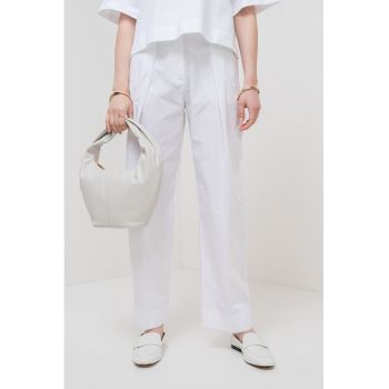 Pantaloni drepti din amestec de bumbac