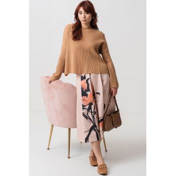 Pulover de casmir striat cu maneci cazute