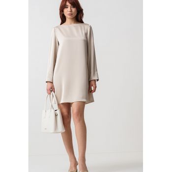 Rochie de satin cu croiala in A