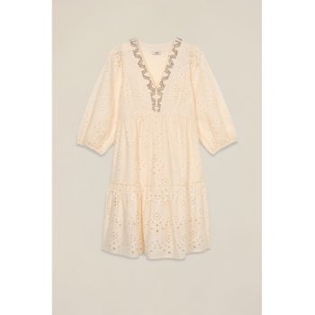Rochie din bumbac cu broderie