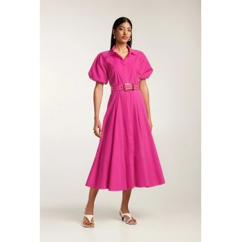 Rochie midi cu maneci scurte