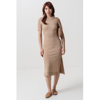 Rochie midi din tricot cu logo