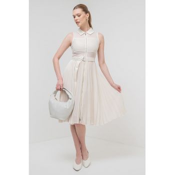 Rochie midi evazata Cereale