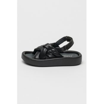 Sandale flatform din piele