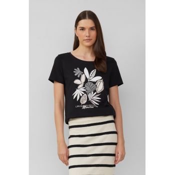 Tricou cu decolteu rotund si imprimeu grafic