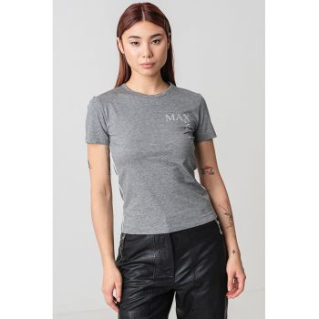 Tricou cu decolteu rotund si imprimeu logo
