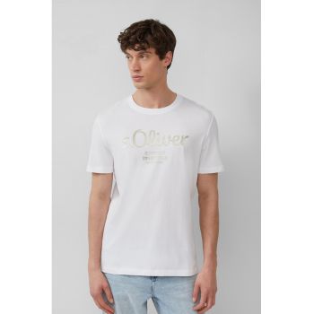 Tricou cu imprimeu logo metalic