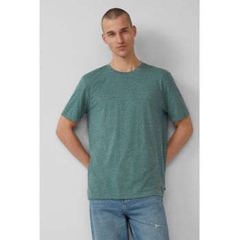 Tricou din amestec de bumbac cu decolteu la baza gatului