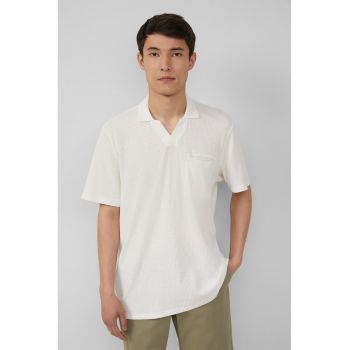 Tricou din amestec de in cu decolteu in V