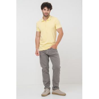 Tricou polo cu fenta cu fermoar