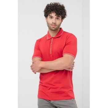 Tricou polo cu fenta cu fermoar