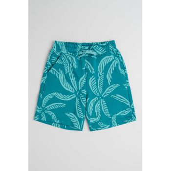 Bermude din bumbac cu imprimeu tropical