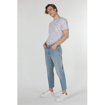 Blugi crop cu croiala conica Lucas
