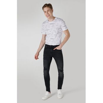 Blugi skinny cu detalii cu aspect deteriorat