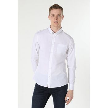 Camasa Cu Maneca Lunga De Barbati Alb Slim Fit2
