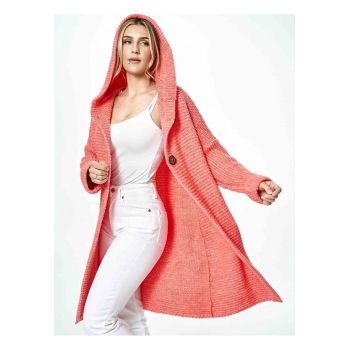 Cardigan dama -  roz - poliacril/poliester -