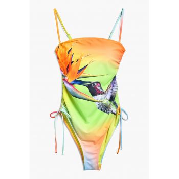 Costum de baie intreg cu model tropical