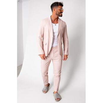 Costum Ralph din IN sacou si pantalon lung Light Rose New 16847