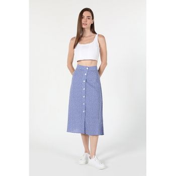 Fusta De Dama Albastru Midi