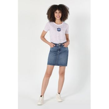 Fusta De Dama Albastru Slim Fit