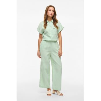 Pantaloni ampli cu talie inalta