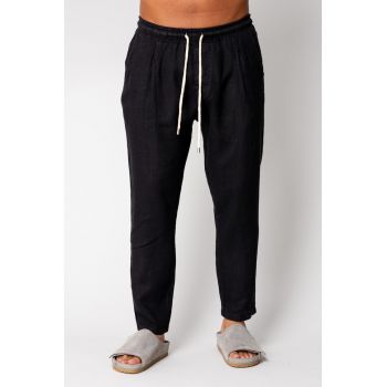 Pantaloni lung din IN cu snur Black I 17020