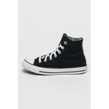 Pantofi sport cu detalii animal print Canvas