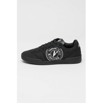 Pantofi sport din material sintetic si textil cu logo