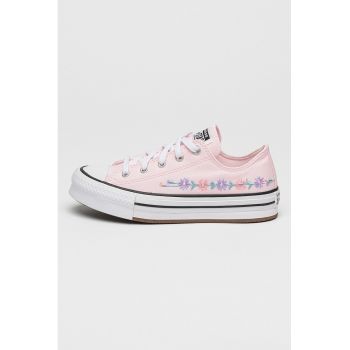 Pantofi sport low-cut cu flori brodate Lift