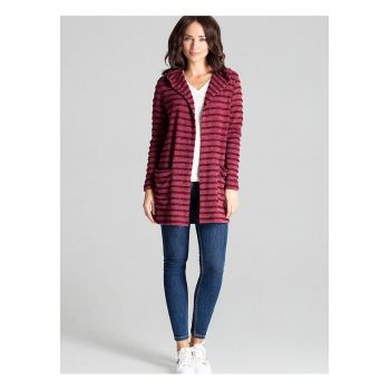 Pulover lung  dungi orizontale - gluga - maro castan - tricot -