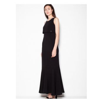 Rochie lunga  neagra - elastan - poliester - viscoza