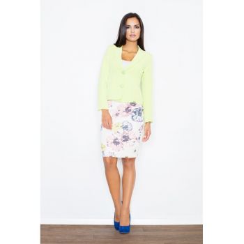 Sacou dama - elegant - cu maneci lungi - poliester - lime