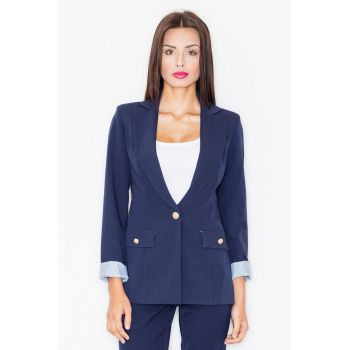 Sacou dama -  jacheta eleganta - bleumarin - nasturi aurii -