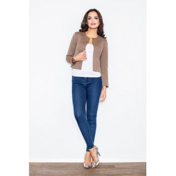 Sacou dama  M218 - bej - poliester - design modern -