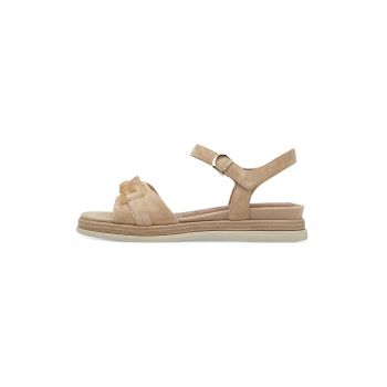 Sandale wedge de piele intoarsa