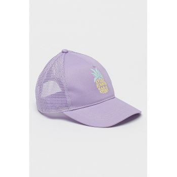 Sapca trucker cu imprimeu discret - Galben pai - Lila
