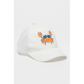 Sapca trucker cu imprimeu - Portocaliu mandarina - Alb optic