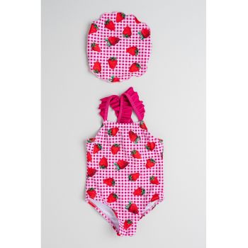 Set de costum de baie intreg cu model si bandana - 2 piese