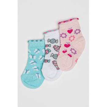 Set de sosete cu model grafic - 3 piese