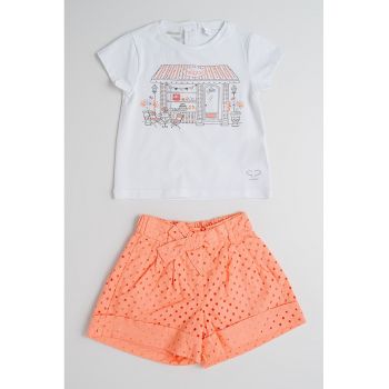 Set de tricou si pantaloni scurti din amestec de bumbac - 2 piese