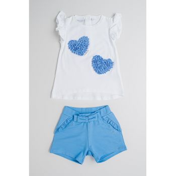 Set de tricou si pantaloni scurti din amestec de bumbac - 2 piese