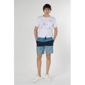 Short de plaja pentru barbati - albastru - slim fit