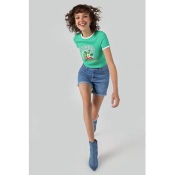 Short / Pantaloni Scurti De Dama Albastru Mom Short